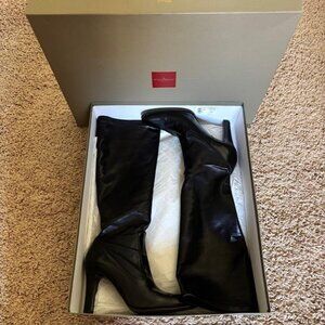Cole Haan Nydia Tall Stretch Leather Boots Black Sz 10M/10B
